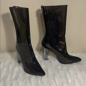 Perspex ankle boot black